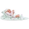 MARINA E PAU,S.L. BAMBOLA REBORN MINI BABY BUBBLE A, CON SET ABBIGLIAMENTO COORDINATO, COPERTINA, MADE IN SPAIN