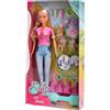 SIMBA TOYS ITALIA SRL SIMBA, STEFFI LOVE DOG TRAINER, BAMBOLE, 3 CAGNOLINI E ACCESSORI, GIOCO BAMBINI 3+