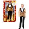 MATTEL ITALY SRL BARBIE KEN MAGIA DELLE FESTE 2025, BAMBOLA DA COLLEZIONE, TUTA ELEGANTE, GIACCA DORATA, EDIZIONE SPECIALE