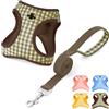 OFFCUP Pettorina per Cani Gatti con Guinzaglio Set Traspirante Imbracatura in Air Mesh per Cani Piccoli Pettorina Step-in Regolabile Riflettente Morbida Imbottito Anti-Strappo, Marrone, XS