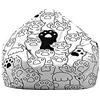 Highdi Pouf a Sacco Puff Poltrona (Senza Imbottitura) Divano Pigro,Pouf a Forma di Pera per Adulti e Bambini Poltrona a Sacco per Interni ed Esterni (L:90x110cm,Impronte di Zampa)