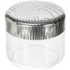 Alessi Veneer PU05/50, Barattolo da Cucina Ermetico di Design, in Vetro con Coperchio in Acciaio Inossidabile 18/10 con Decoro in Rilievo
