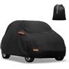 TUCKBOLD Copertura per auto per Smart Fortwo 2007-2023 210D-PU Oxford, copertura completa per auto, per tutte le condizioni atmosferiche, impermeabile, antivento, con cerniera per portiera del