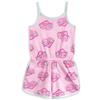 Barbie Tutina rosa senza maniche per bambine | Completo estivo con logo a cuore, elastico in vita e tasche | Abbigliamento casual leggero per bambini | Tutina con tenero cartone animato