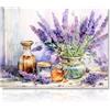 Dazzlewall Stampe da Parete Botaniche Boho, Poster su tela Lavanda Viola, Quadro Rustico Vintage con Fiori per Camera da Letto Agriturismo Soggiorno Bagno 30x40 cm Senza Cornice