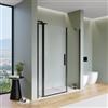 DEGHI Box doccia nicchia 170 cm 25 giunto + 80 battente + 65 fisso con profilo nero 190h - Nilo