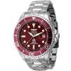 Invicta Pro Diver Orologio da Uomo in acciaio inossidabile con movimento Automatico - 47mm, Argento/Rosso