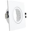 Faretto da Incasso Orientabile Quadrato Foro Ø75-85mm GU10 Bianco