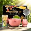 Mimiio Rosa Matcha Kit con Frusta, 5 Pezzi Macha Tea Kit, Completo Matcha Whisk Set con pink matcha ciotola con beccuccio, frustino bambù(chasen), supporto, setaccio, cucchiaio, Giapponese Matcha Polvere Kit