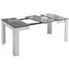 Letto Facile MF Tavolo da Pranzo Allungabile Idea Laccato Lucido, 90 x 90 x h 77 cm (Grigio Marmo)