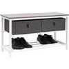 DuneDesign Panca Scarpiera da Ingresso - 80x30x45 Organizer Porta Scarpe con Seduta e Cassetti - Cassapanca Scarpe Salvaspazio - Portascarpe Panchetta Legno - Poggiascarpe Corridoio Camera Letto Bagno