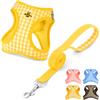 OFFCUP Pettorina per Cani Gatti con Guinzaglio Set Traspirante Imbracatura | per Cani Piccoli Pettorina Step-in Regolabile Riflettente Morbida Imbottito Anti-Strappo, Giallo, M, Air Mesh