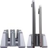 Psitek Supporto Verticale Laptop Doppio, Alluminio Supporto Verticale PC Portatile, Supporta 2 dispositivi, Larghezza dello slot regolabile, adatta a tutti i laptop con uno spessore di 10-30mm