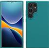 kwmobile Custodia Compatibile con Samsung Galaxy S24 Ultra Cover - Back Case per Caricatore Wireless - Antiurto e Flessibile in Silicone TPU - petrolio matt