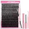 FADLASH Kit di Extension Ciglia a Ciuffetti 40D, 280pcs Ciglia Volume Individuali da C Curl Lashs Cluster Mix 15-20mm, Bond and Seal, Rimover, Pinzette, DIY a Casa Saloni