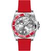 INVICTA Pro Diver Orologio da Uomo in acciaio inossidabile con movimento Quarzo - 43mm, Argento/Rosso