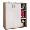 Composad | Libreria bassa con 2 Ante e 3 vani Aperti della Linea LAPIS, Mobile Archivio Ufficio, Moderno, (LxAxP) 102,6x112,4x35,3 cm, Colore Noce Brera e Cashmere, Made In Italy
