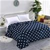 Highdi Coperta Pile Divano Plaid, Morbida Coperte per Letto Singolo Matrimoniale Soffice e Calda Coperta Pile Invernale per Bambini Adulti (180x200CM,Stella Blu)