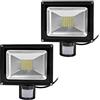 Leetop 2pcs 20W 30W 50W 80W Faretto a LED con Sensore di Movimento e Crepuscolare Faro Luce Bianco Caldo(50 Watts)