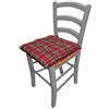 Russo Tessuti Set 6 Cuscini Poliestere Coprisedia Imbottito Sedie Cucina Tartan Scozzese Laccetti Rosso