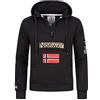 Geographical Norway Felpa GymClass Uomo Men tascone Half Zip Anapurna Cappuccio Black (M)