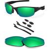 BLAZERBUCK Lenti di Ricambio e Kit Calze per Occhiali da Sole Oakley Half Jacket 2.0 OO9144, Verde Smeraldo - Polarizzato, 0