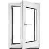 Generic ‎BauPLAZA - Finestra Serramenti in PVC - BIANCO - Vetro triplo - LxA 40 x 60 cm Destra - Rinforzo in acciaio - LxA 400 x 600 mm - Funzione Girevole - Ottima scelta