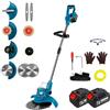 ConBlom Tagliaerba a batteria compatibile con batteria Makita 18 V, tagliaerba 4 in 1, larghezza di taglio 20 cm, manico regolabile 99 - 135 cm, asta telescopica per giardino prato, cespuglio