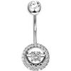 LAURITAMI Piercing Ombelico Argento 925 con Girevole con Zirconia 14G Piercing Ombelico 8 mm 10 mm 12 mm Anello all'ombelico Argento 925 Gioielli da Donna Uomo