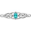 Alexander Castle Spilla celtica da donna in argento Sterling 925 con zirconia cubica blu e scatola regalo - 35 mm