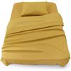 Blumtal Set lenzuola letto singolo 3pz - completo letto singolo certificato OEKO-TEX - lenzuolo con angoli 90x190x30cm + lenzuola singolo 160x275cm + federa cuscino 50x80cm - in giallo spicy mustard