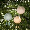 Lights4fun Set di 3 Lanterne Cinesi in Colori Pastello 20 cm con LED Bianco Caldo ad Energia Solare per Giardino ed Esterni