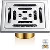 LINTRA Scarico Doccia a Pavimento, Acciaio Inox Scarico-Pavimento, Filtro di Scarico Griglia Scarico Doccia, Tappo Doccia Antiodore, per Lavandini, Bagni, Vasche da Bagno e Cucine, 100 mm x 100 mm