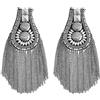 SUPERFINDINGS 2 Pz Rivetto Catena Nappa Spalla Moda Tracolla Catena Distintivo con Catene di Ferro Canna di Fucile e Risultati in Tessuto di Platino