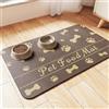 Mateju Tappetino Cibo Cane, Impronte di Cane Tappetino Ciotola per Cani e Gatti, Lettiera Gatto Antiscivolo per l'alimentazione degli Animali Domestici (B Marrone,60x90cm)