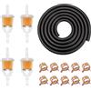 ROSYLEVE Kit Tubo Benzina Tubo Carburante da 2 Metri Tubo Carburante Diametro Interno Ø 5 mm con 10 Fascette Stringitubo e 4 Filtri Benzina per Auto, Moto, Scooter