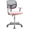 FANTASK Sedia da scrivania per bambini girevole a 360°, colore rosa, con 5 ruote bloccabili, 80-91,5 cm, regolabile in altezza, con schienale e braccioli, per bambini dai 3 ai 10 anni