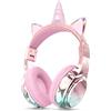 JYPS Cuffie Bluetooth Bambina, Metallico Cuffie Bambini Wireless Over Ear con Microfono Bluetooth 5.3, 74/85/94dBA Volume limitato, 40H Tempo di Riproduzione, per Musica/Scuola