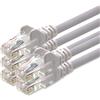 1aTTack.de 1aTTack CAT5 UTP - Cavo di rete con set di 2 spine RJ45, 5 pezzi, 2 m, colore: Bianco