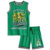 TEENAGE MUTANT NINJA Turtles Set da basket da 2 pezzi verdi | TMNT Fogne di N.Y.C. Abbigliamento sportivo per ragazzi | Design a strisce della lega di basket | Merchandising delle tartarughe