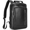 LUUFAN Zaino in vera pelle Uomo Casual Daypack Vintage 14 Laptop Rucksack Business Slim Travel Outdoor Shoulder Bag con Trolley Sleeve, Nero