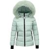 duaicnvow Piumino Donna Classico Trapuntato, Cappotto Imbottito Invernale con Cappuccio in Pelliccia Sintetica, Giubbotto Caldo e Leggero a Lunga Duraata, Stile Studentesco Casual per Tempo Libero