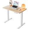HUANUO Scrivania Regolabile in Altezza 80 x 48 cm, 4 impostazioni di altezza, scrivania elettrica per casa, ufficio e computer, standing desk, Noce Chiaro