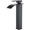 JUNSHENG Miscelatore per Lavabo, Miscelatore per Acqua Calda e Fredda per Bagno, Miscelatore per Lavabo Nero, Miscelatore per Bagno a Una Maniglia