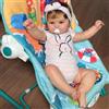 Zero Pam Bambole Reborn Femmina Realistico con Capelli 50 CM Dolce Sorriso Baby Reborn Bambina Bambino Newborn Silicone Corpo Completo Vinile con Occhi Blu Aperti Che Sembra Reale Neonato Toddler
