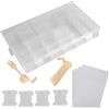 Cyrank Scatola Organizer per Filo da Ricamo,Scatola Organizer Ricamo,Organizer per Filo da Ricamo con Bobine da 200 pezzi e Avvolgicavo per Filo da Ricamo,Bobina per Punto Croce DIY Punto Croce Accessori