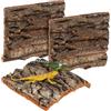 DOITOOL 4 Pezzi Corteccia di Sughero 5.91X5.91In Sfondo Naturale per Terrario Rettili E Anfibi Decorazione Acquario per Geco Lucertola Drago Barbuto