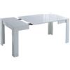 Letto Facile MF Tavolo da Pranzo Allungabile Idea Laccato Lucido, 90 x 90 x h. 77 cm (Bianco)