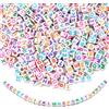 TOAOB THE ONE AND ONLY BABY TOAOB 1000 pezzi Perline Lettere per Braccialetti Grandi Foro 6 mm Acrilico Cubo Bianche con Colorate Alfabeto Perle Beads per Collane Bigiotteria Gioielli Fai da Te Phone Catene Portachiavi
