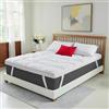 MistyMorning Topper letto singolo da 10 cm, qualità alberghiera, ultra morbida, ipoallergenica, con imbottitura pesante, cinghie elastiche, protezione dagli acari della polvere (singolo (90 x 190 + 10
